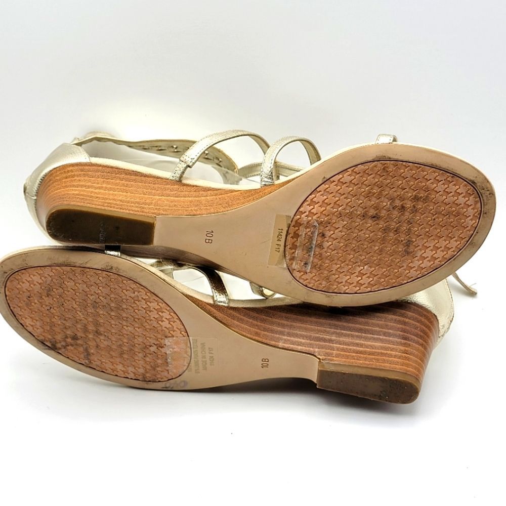 Lauren Ralph Lauren Gold Gladiator Sandals with Braided Ankle - Picture 6 of 6